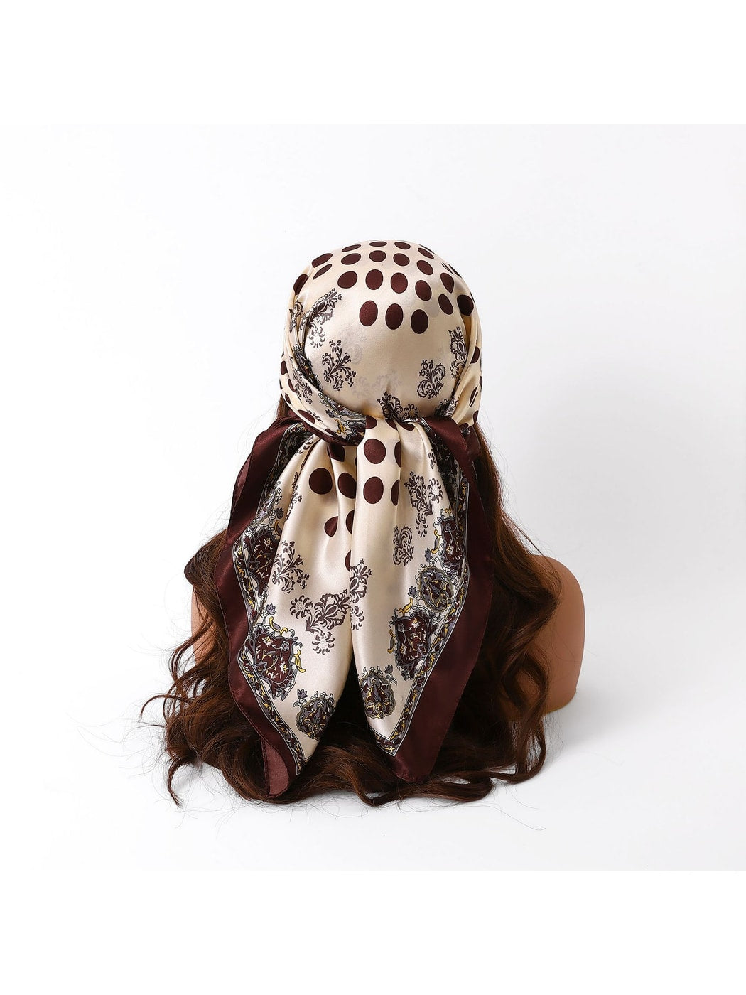 Scarvii - Polka Dot Ornate Border Square Scarf