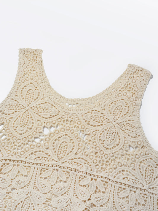 Crosa -  Vintage Crochet Hollow-Out Tank Top