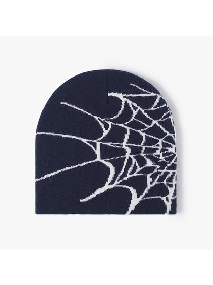 Haila - Spiderweb Graphic Brimless Knit Beanie