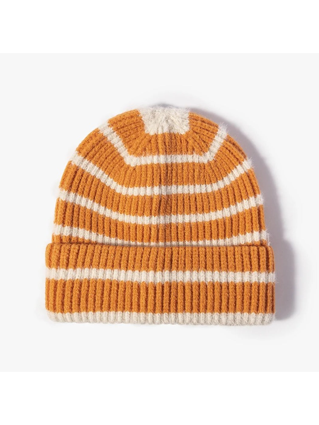 Haila - Striped Roll-Edge Knit Beanie