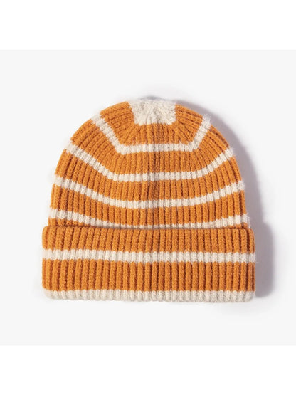 Haila - Striped Roll-Edge Knit Beanie