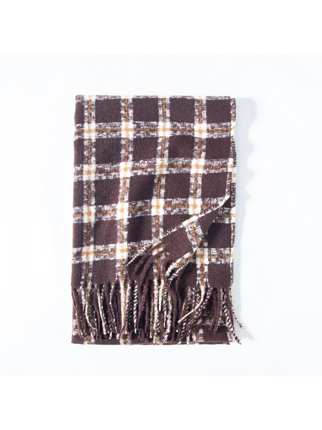 Scarvii - Classic Windowpane Plaid Fringe Scarf