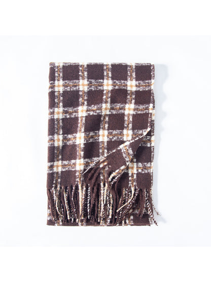 Scarvii - Classic Windowpane Plaid Fringe Scarf