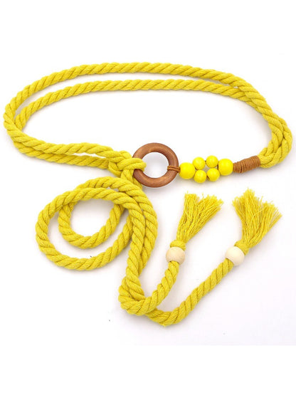 Beco Vibrant Braided Beads Ring Detail Waist Belt main product view