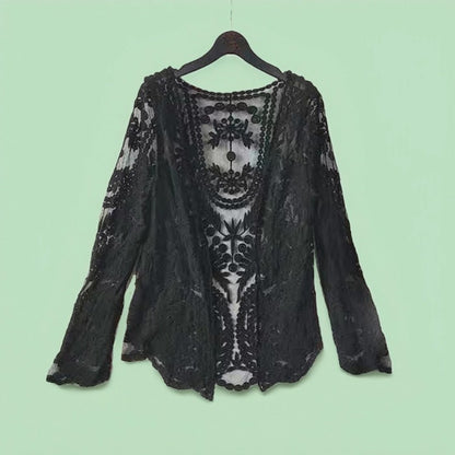 Crosa - Lace Beach Cover-Up – Sheer Swimwear Wrap & Summer Cardigan