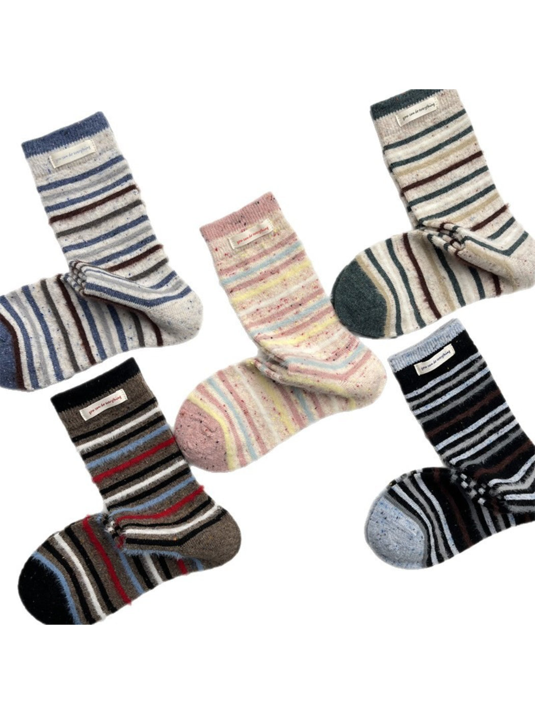 Rufia - Soft Look Retro Stripe Casual Crew Socks product image 1