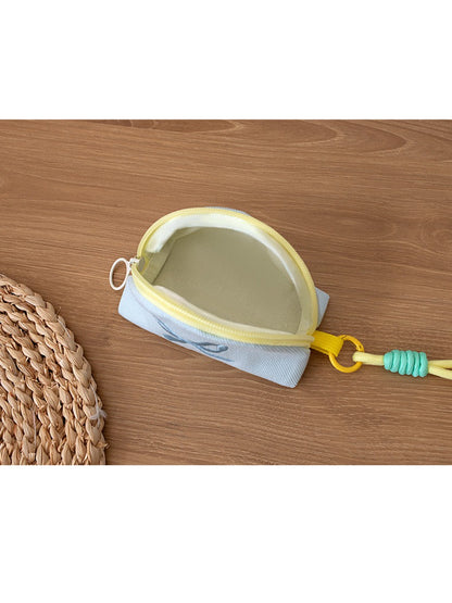 Cosbai - Pastel Bow Half-Moon Coin Pouch