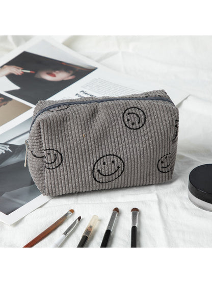 Cosbai - Smiley Print Cosmetic Organizer Bag