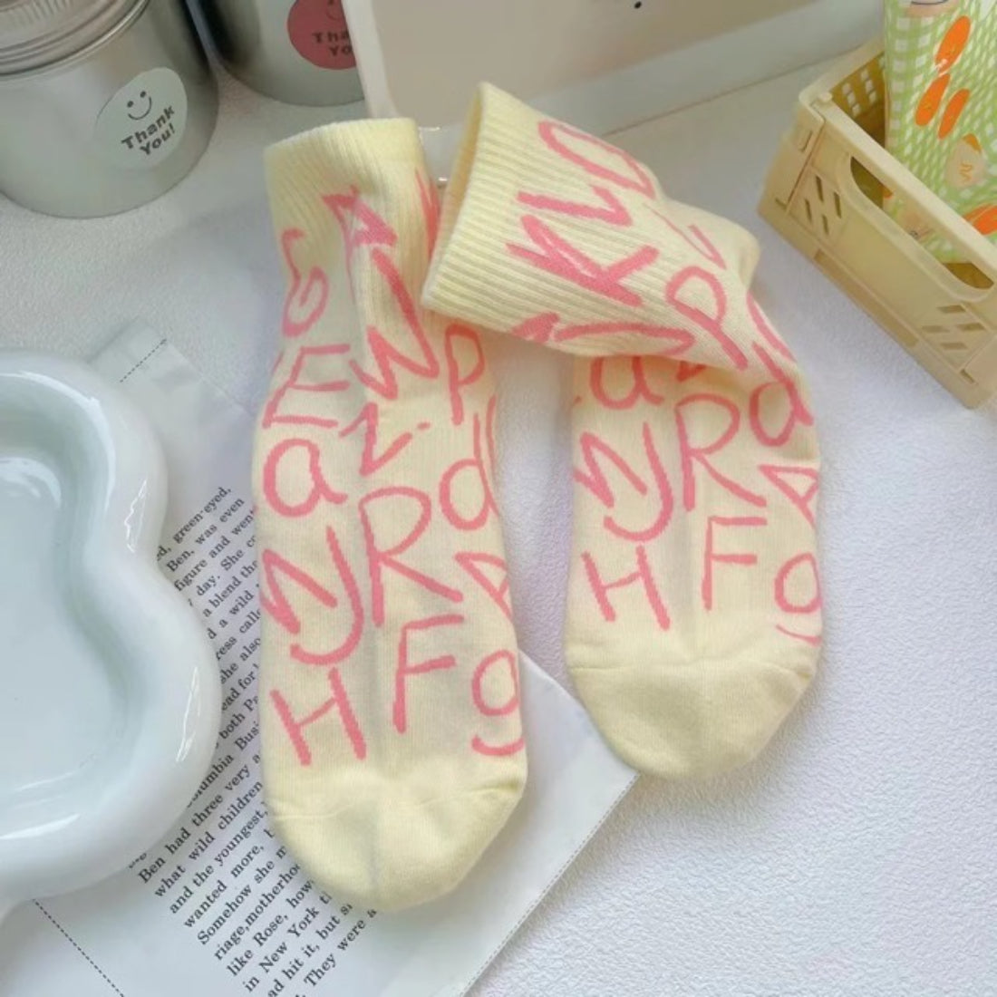 Smiley Graphic Ankle Socks detail view