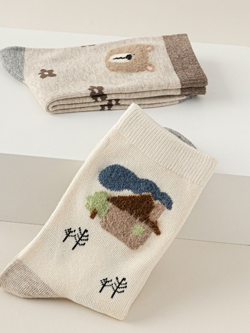 Rufia - Cute Winter Socks with Cartoon Animal Patterns