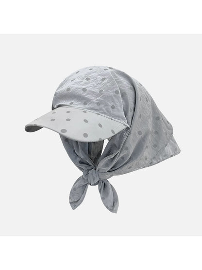 Haila - Polka Dot Curved Brim Headscarf Cap