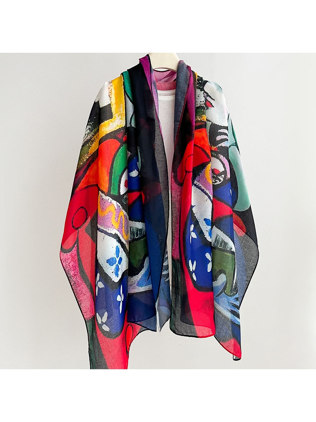 Scarvii - Deep-hued Flowing Printed Summer Wrap Scarf