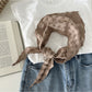 Scarvii - Vintage Openwork Triangle Scarf with Plaid Design