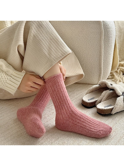 Rufia - Fuzzy Ribbed Cozy Crew Socks