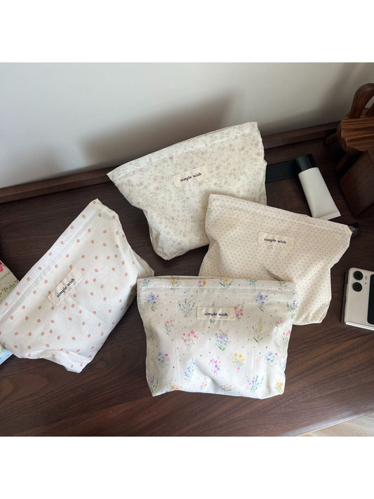 Cosbai - Printed Soft Rectangular Zip Pouch Bag