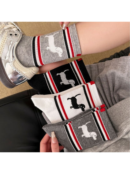 Rufia - Puppy Stripe Crew Socks