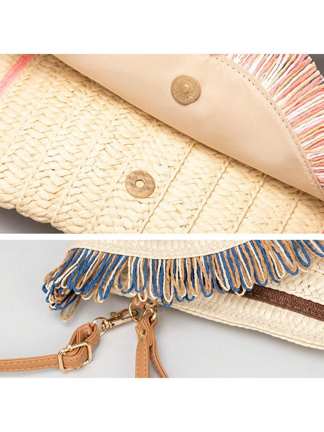 Cosbai - 2-in-1 Minimalist Woven Clutch & Crossbody Bag