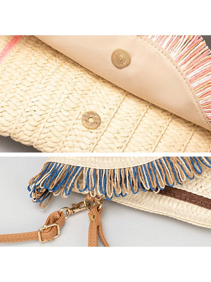 Cosbai - 2-in-1 Minimalist Woven Clutch & Crossbody Bag