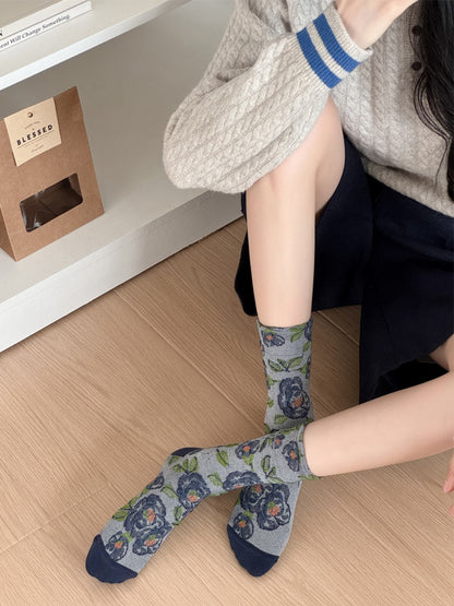 Rufia - Vintage Bloom Embroidered Crew Socks