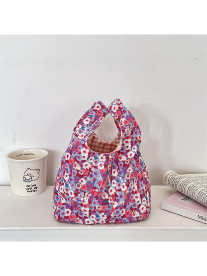 Cosbai - Floral Print Soft Mini Tote Bag