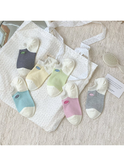 Rufia - Cute Patch Stripe No-Show Socks product image 3