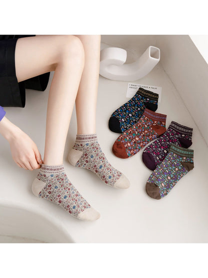 Rufia - Floral Pattern Women's Ankle Socks