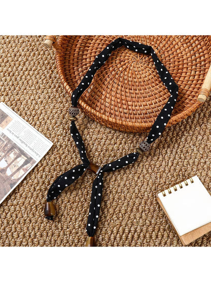 Scarvii - Printed Slim Pendant Narrow Scarf