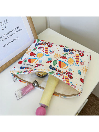 Cosbai - Summer Graffiti Print Cosmetic Organizer Bag