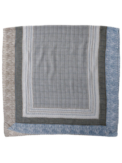 Close-up of Scarvii woven colourblock wrap scarf fabric texture and pattern