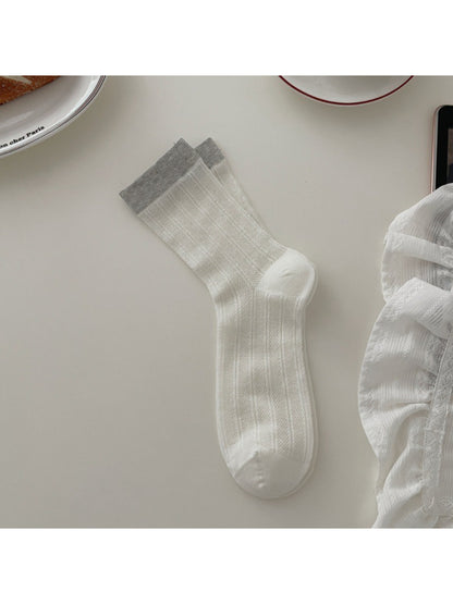 Rufia - Colorblock Cuff Crew Socks