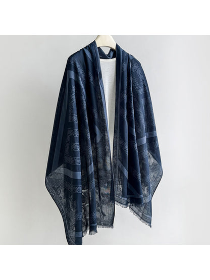 Scarvii - Vintage Geometric Print Summer Wrap Scarf