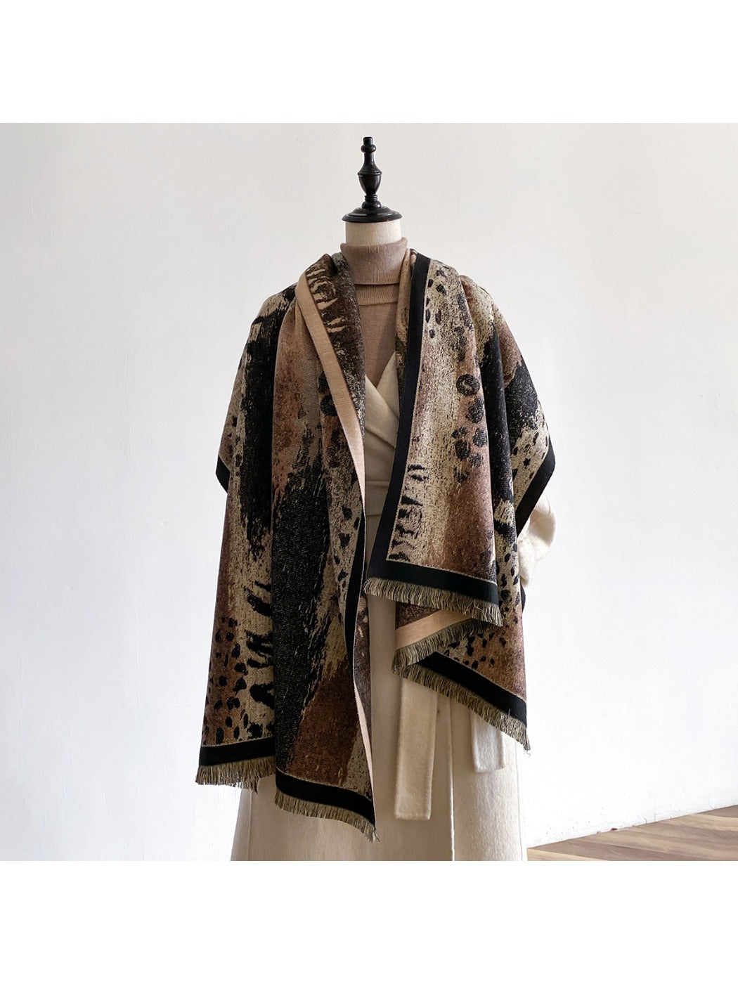 Scarvii – Thick Leopard Print Winter Scarf