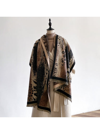 Scarvii – Thick Leopard Print Winter Scarf