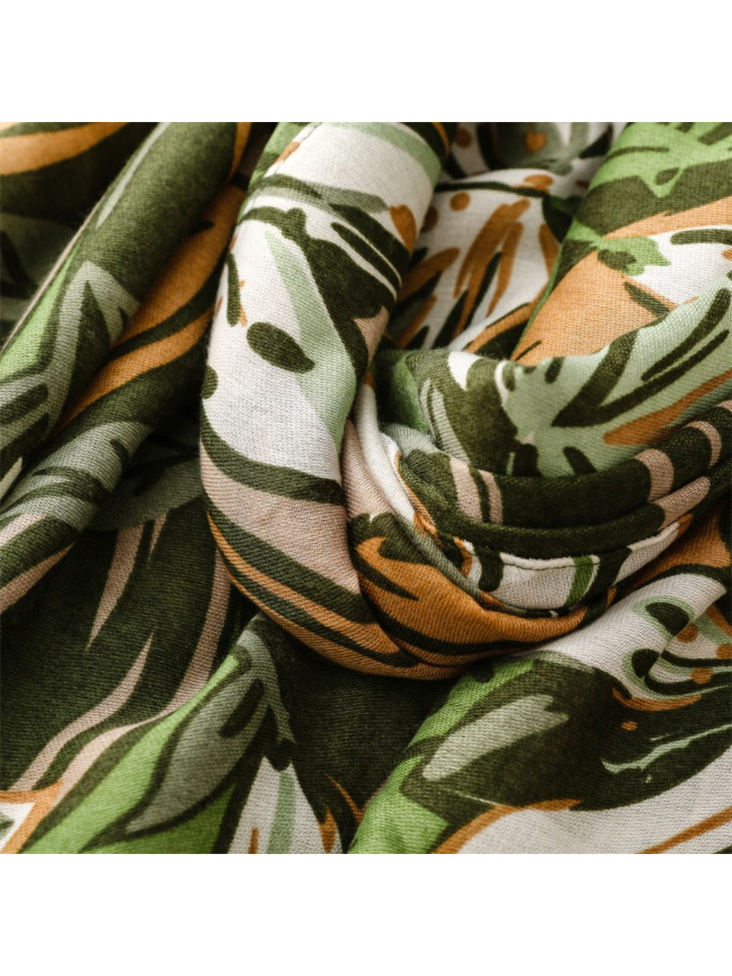Scarvii - Modern Leaf Motif Printed Scarf