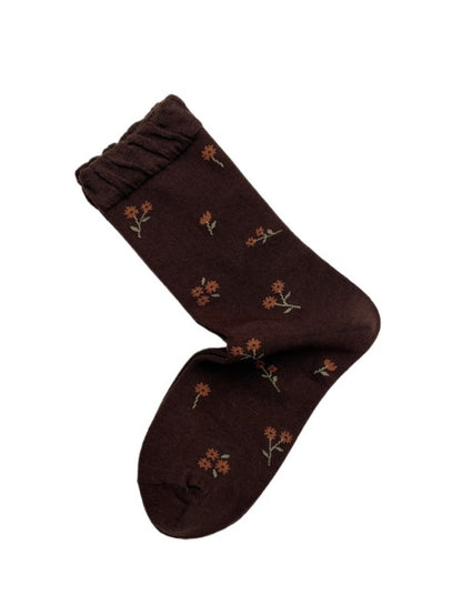 Rufia - Cute Floral Winter Sweet Socks - Soft & Warm