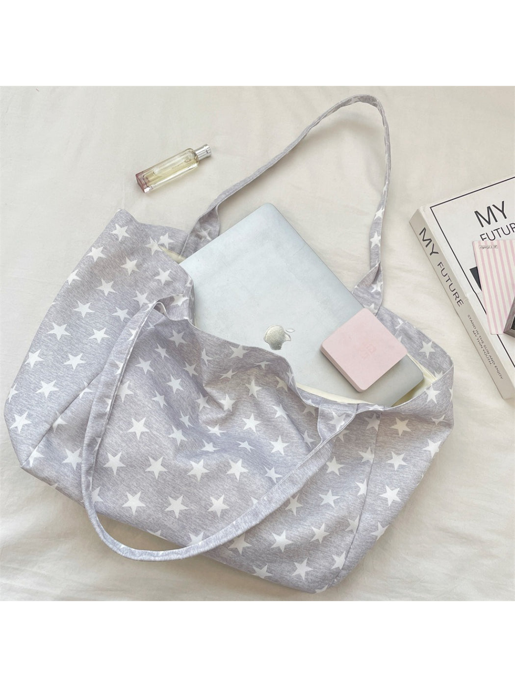 Cosbai Soft Star Print Shoulder Bag angled view highlighting star pattern