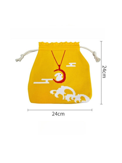 Cosbai - Rabbit Pattern Cute Drawstring Bag & Purse