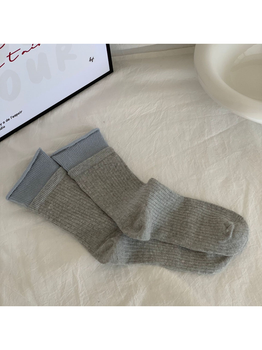 Rufia Contrast Cuff Ribbed Crew Socks product image 5