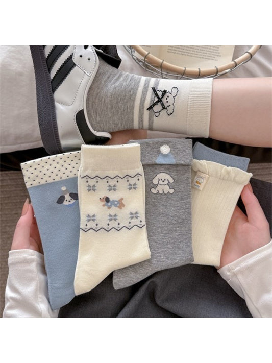 Close-up of Rufia knit socks showing detailed colorful pattern and texture