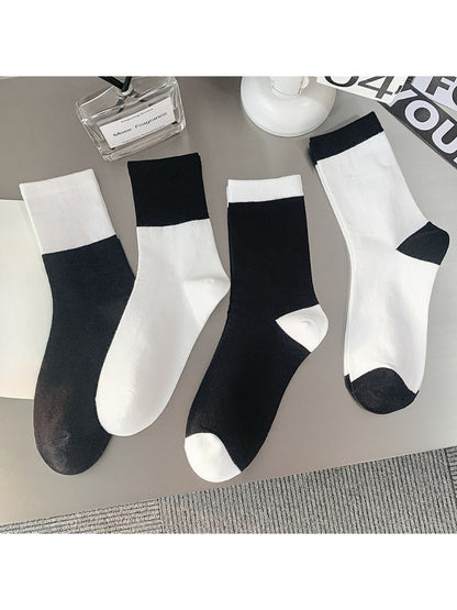 Rufia - Black and White Contrast Crew Socks product image 2