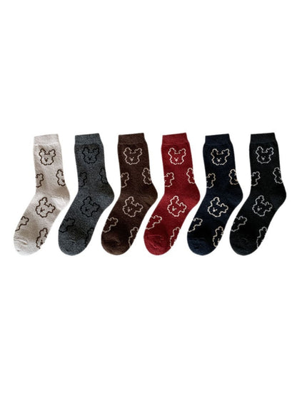 Rufia - Outline Bear Cozy Crew Socks