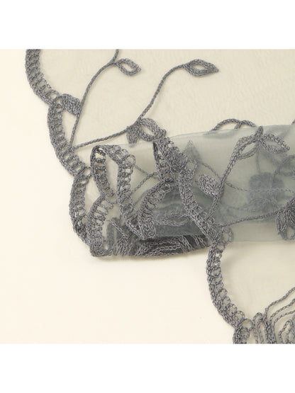 Scarvii - Rose Embroidered Square Scarf & Shawl