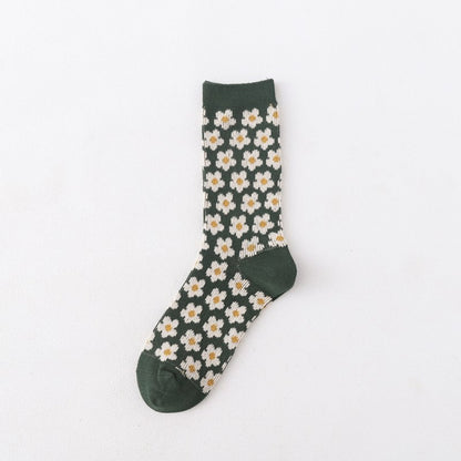 Rufia Floral Pattern Mid-Calf Socks with floral motif