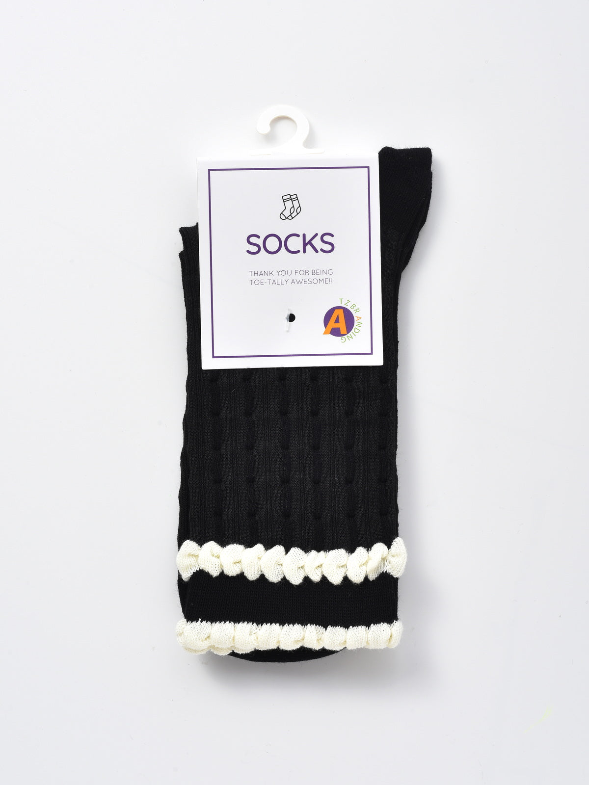 Rufia - Ruffle Trim Textured Knit Socks