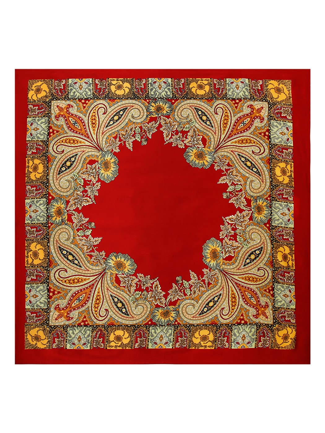 Scarvii - Bright Floral Pattern Fashion Square Scarf