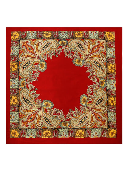 Scarvii - Bright Floral Pattern Fashion Square Scarf
