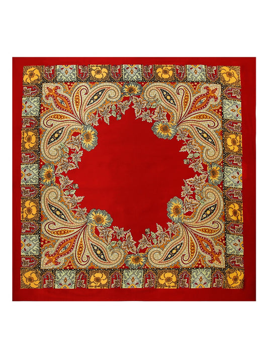 Scarvii - Bright Floral Pattern Fashion Square Scarf