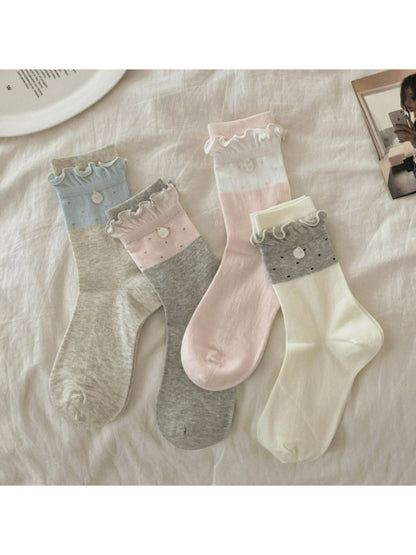Rufia - Heart Charm Ruffle Crew Socks product image 1
