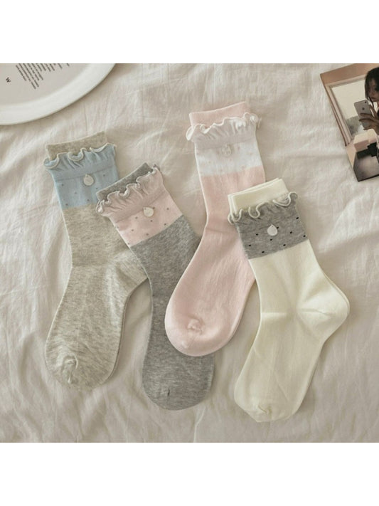 Rufia - Heart Charm Ruffle Crew Socks product image 1