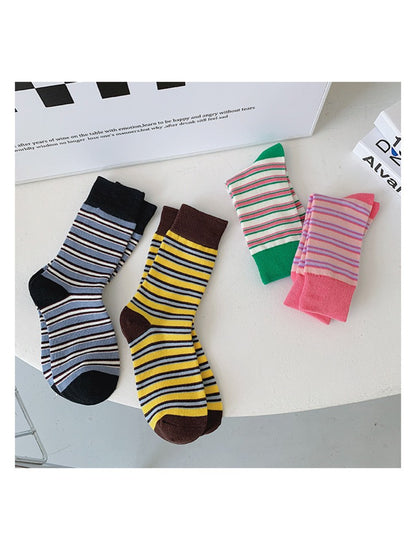 Rufia - Bright Stripe Knit Crew Socks